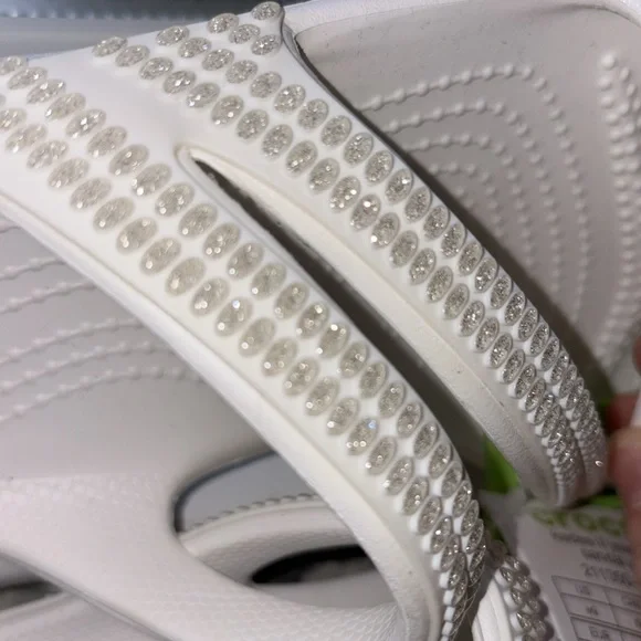 Crocs Kadee II Jewels Strappy Diamante White Sandals Women's Size 9 New - Picture 4 of 7